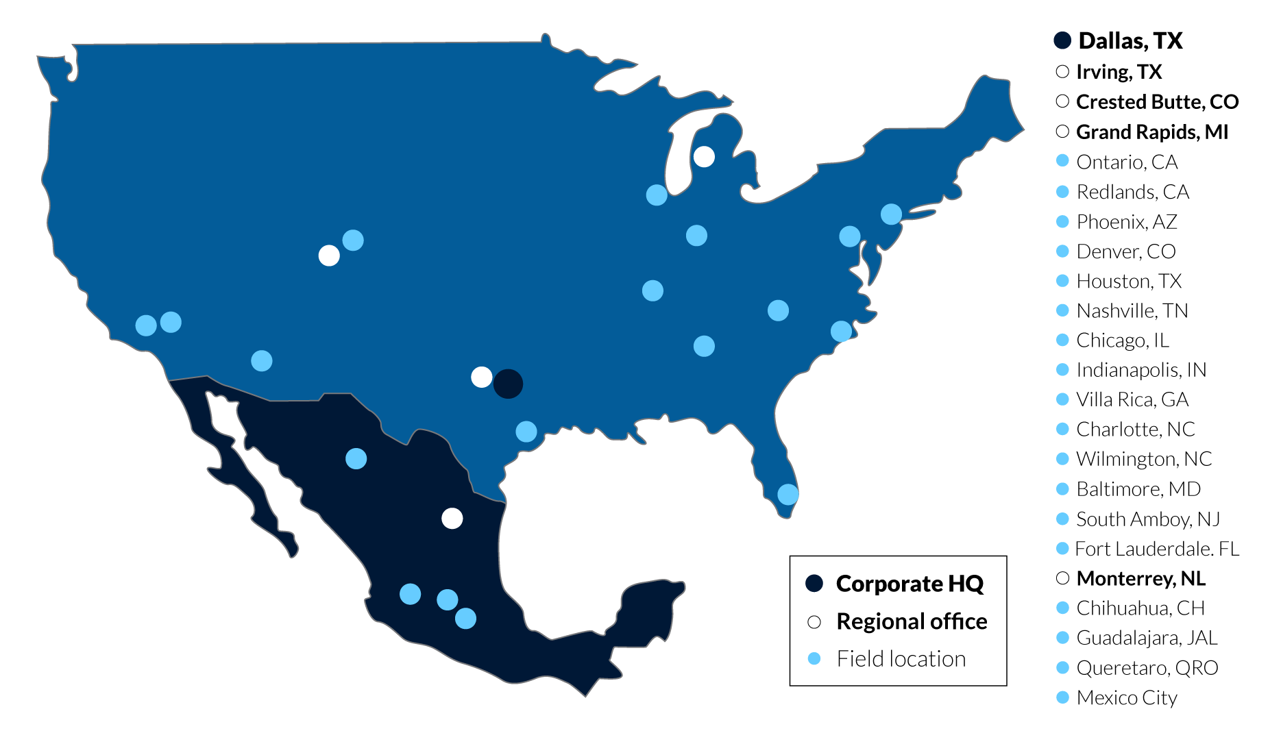 SRSI United States and Mexico Office Locations